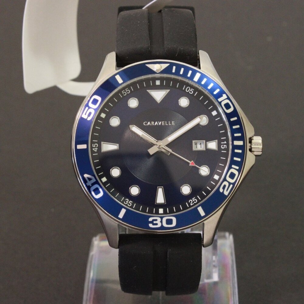 Caravelle Men's Sport Watch By Bulova Sunburst Dial Silicone Strap 42mm - Picture 3 of 13